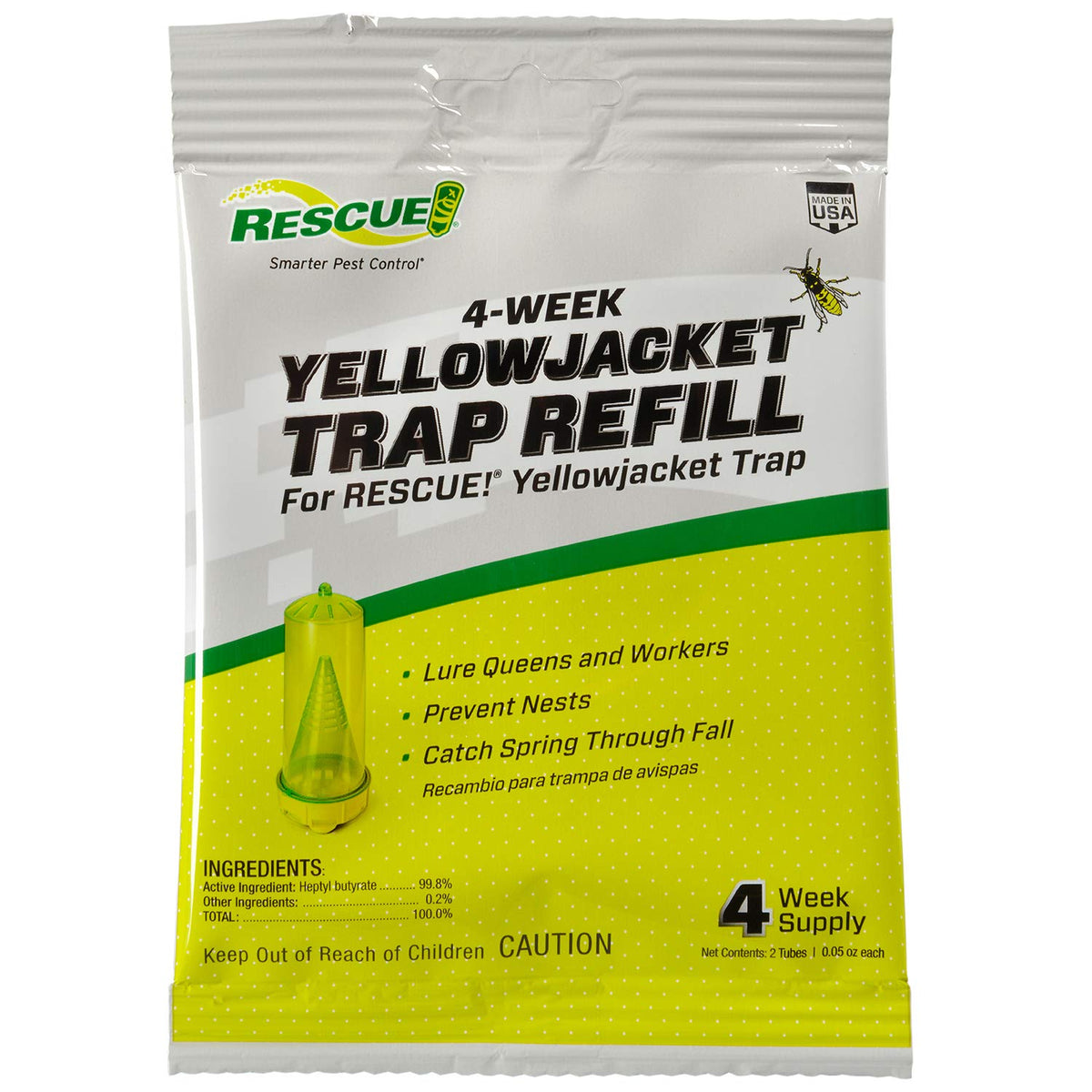 RESCUE! Yellowjacket attractant refill two week vials ready for trap use.