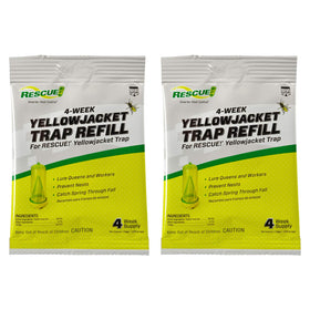 RESCUE! Yellowjacket Attractant refill vials lure yellowjackets into reusable traps.
