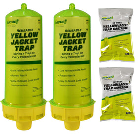 RESCUE! Yellowjacket trap front view demonstrates a compact, reusable pest control solution.