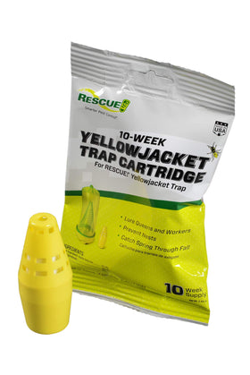 RESCUE! Yellowjacket trap with attractant demonstrates convenient, mess-free pest control.