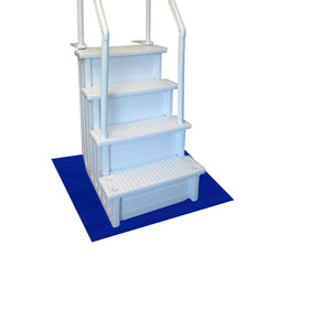 RESILIA Stay-Put ladder mat in royal blue provides stable footing near pool ladder.