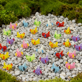 ResinGlow mini axolotl figures add color to fairy gardens and terrariums.