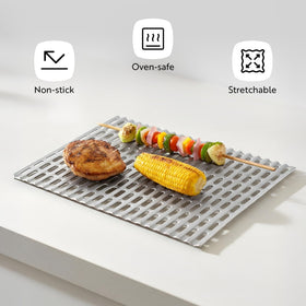 Restaurantware Foil Lux grill liner keeps meats and veggies from sticking.