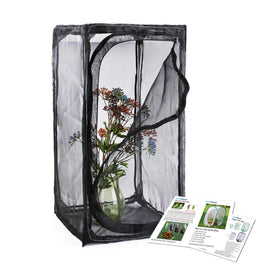 RESTCLOUD 30-inch monarch habitat front view in outdoor setup.