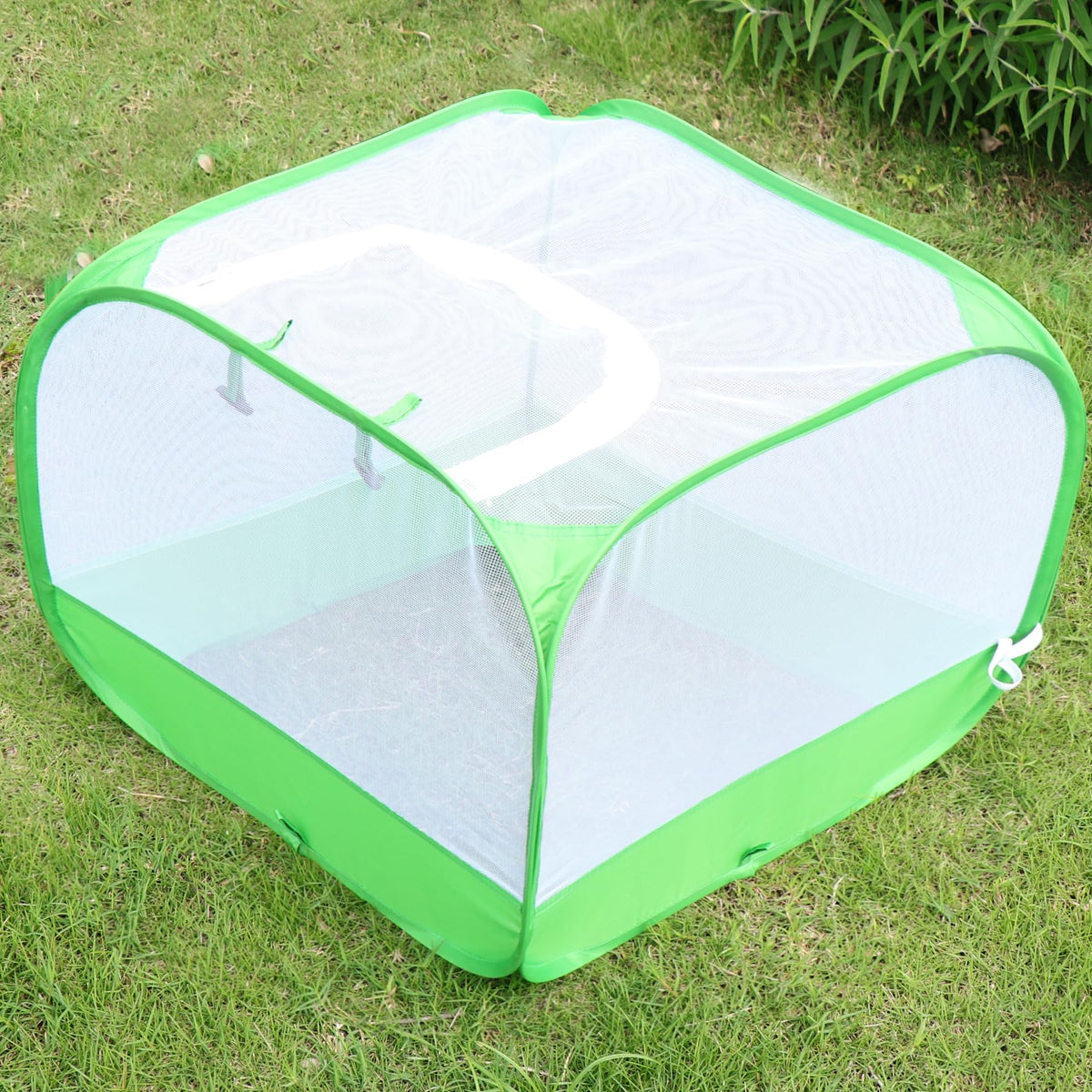 RESTCLOUD mesh plant tent features a top opening door for easy watering
