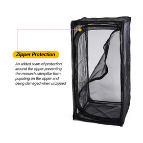 RESTCLOUD monarch habitat with side door for easy feeding and releases.
