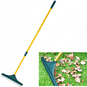 Restick turf rake with dense nylon teeth removes leaves from artificial turf.
