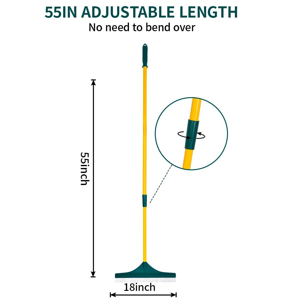 The Restick turf rake in use on green grass clears debris efficiently.
