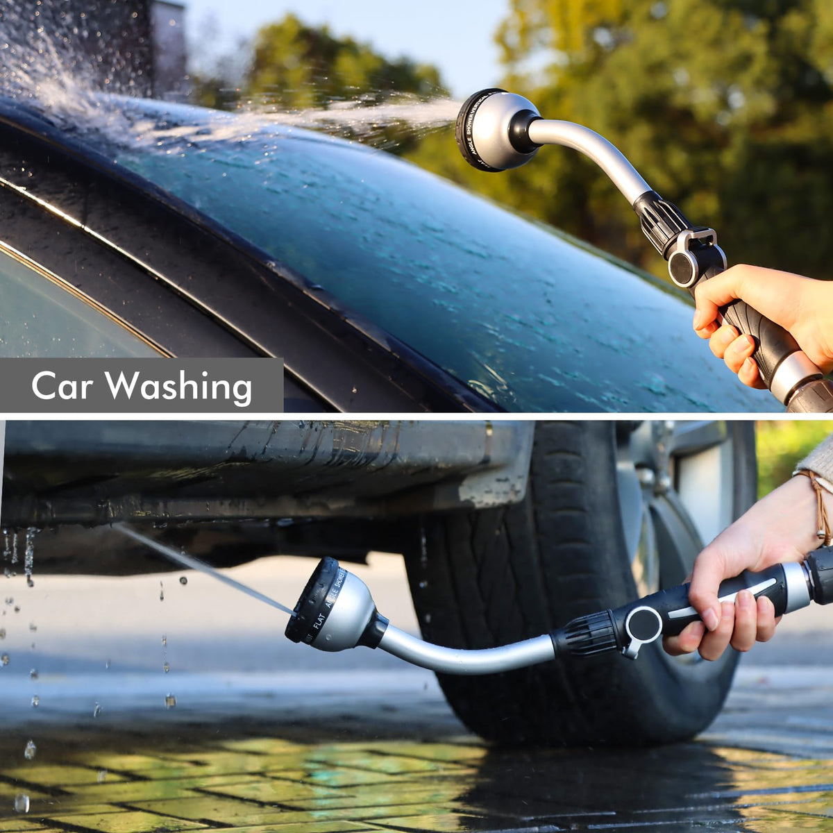 Restmo 10-pattern sprayer offers versatile watering options for plants and cleaning.
