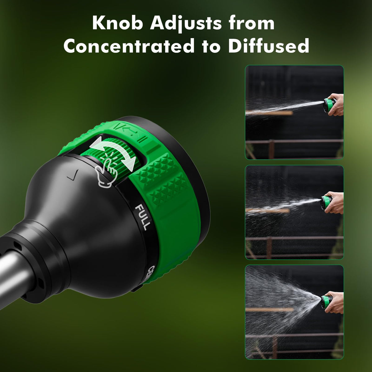 Restmo 2in1 watering wand in flat pattern for sweeping patios and gentle irrigation