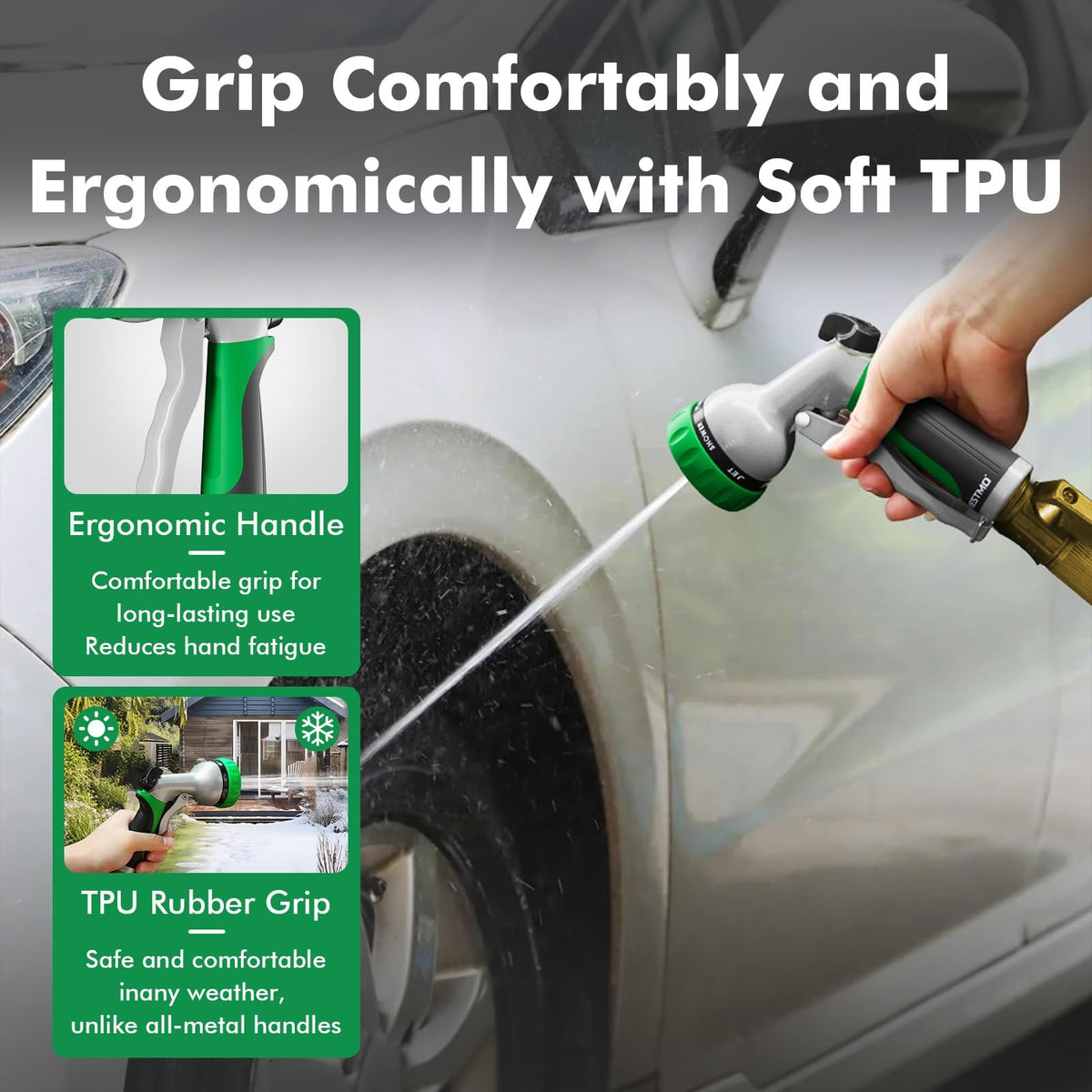 Restmo fits standard hoses with 3/4 inch NH threads.