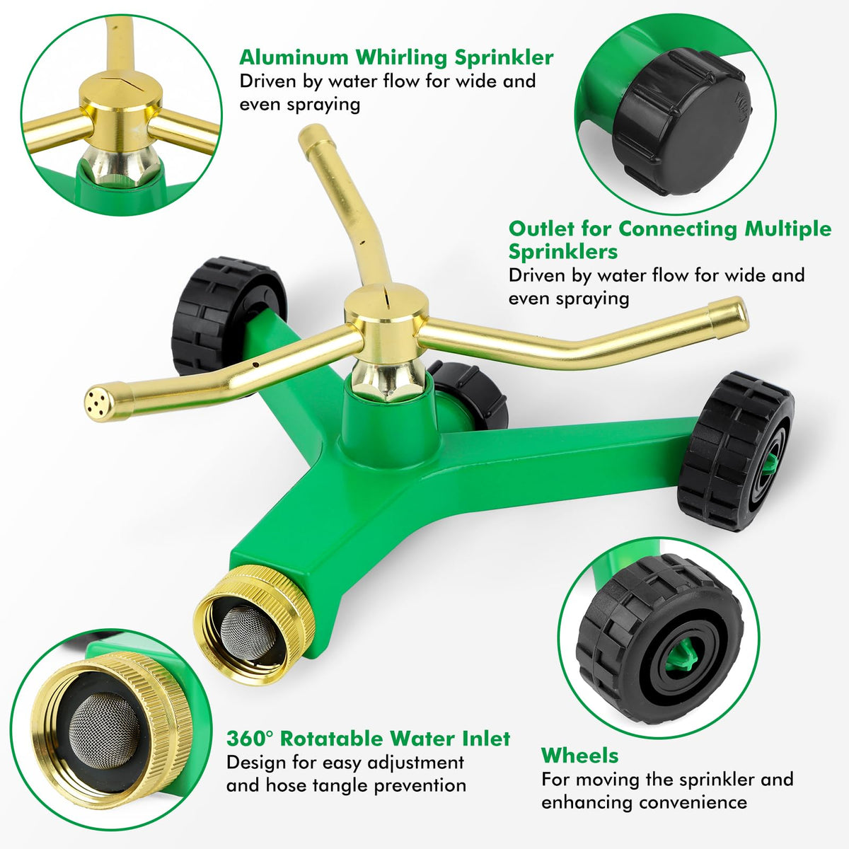 Restmo 360-degree coverage reaching every corner of a garden space.