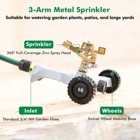 Restmo adjustable nozzle controls water flow for precise irrigation.