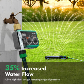 Restmo brass construction reinforces outdoor reliability and leak-free connections.