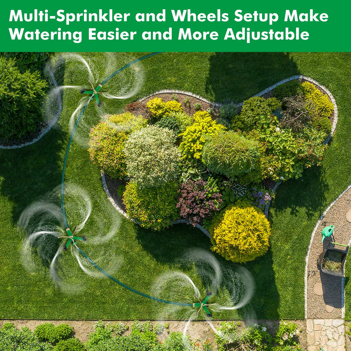 RESTMO multiple sprinklers expand watering area for larger yards