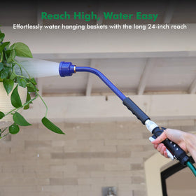 RESTMO dual ergonomic grips offer comfortable control during extended watering sessions.