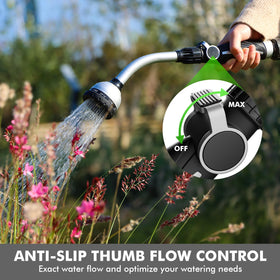Restmo ergonomic handle provides comfortable, non-slip grip during extended watering.