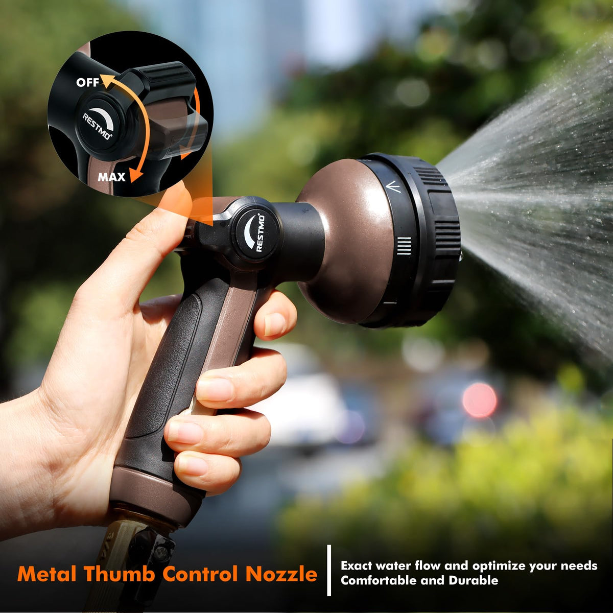 Restmo ergonomic handle close-up with non-slip TPU coating