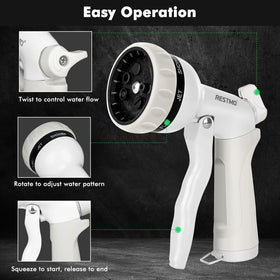 Restmo ergonomic soft grip handle reduces hand fatigue during watering