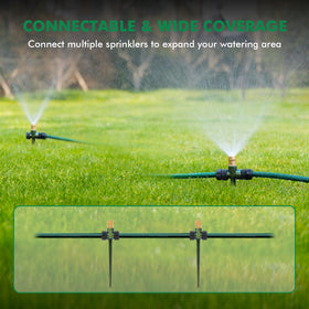 Restmo expandable design allows linking multiple sprinklers for larger areas