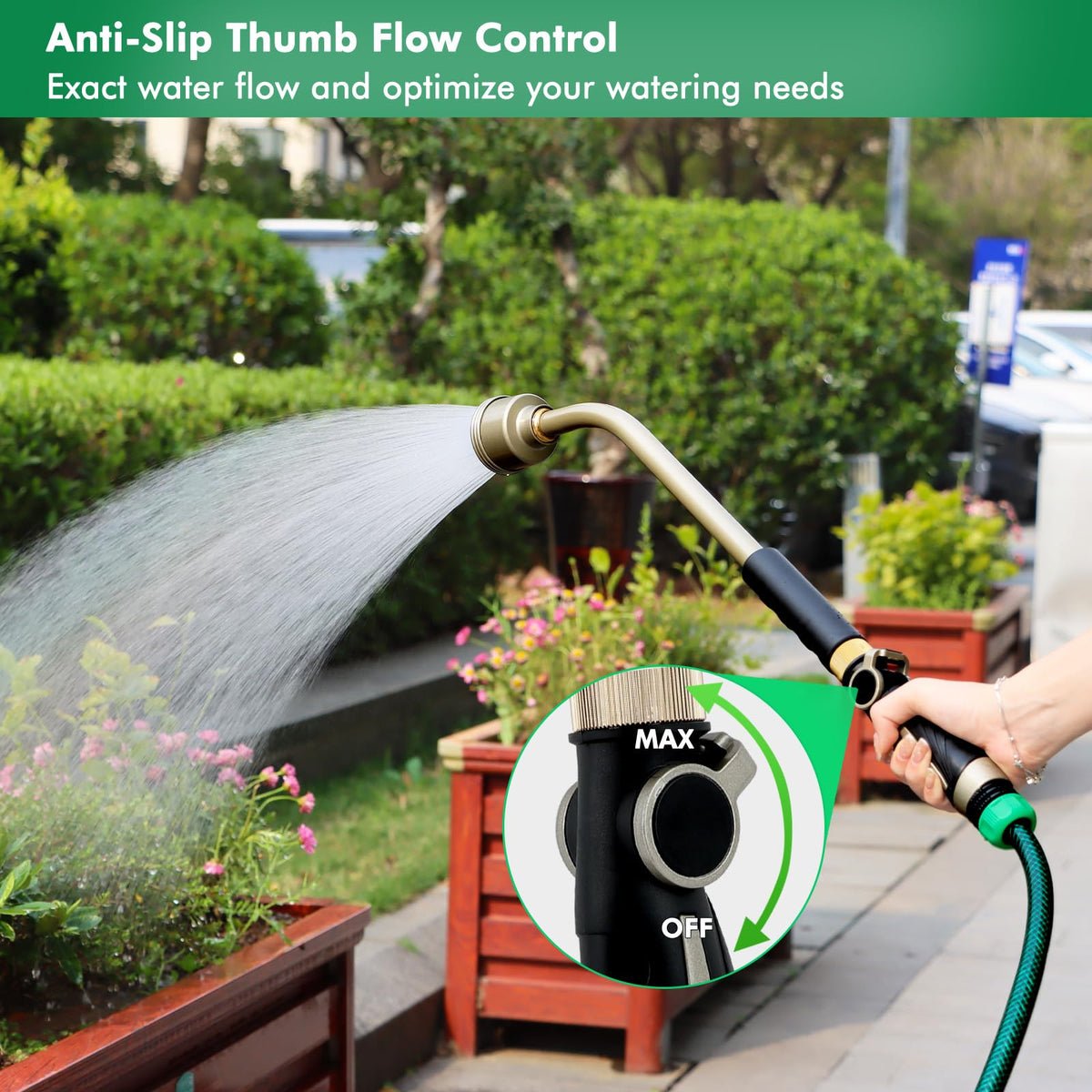 Restmo fits standard garden hoses with 3/4-inch GHT for universal compatibility