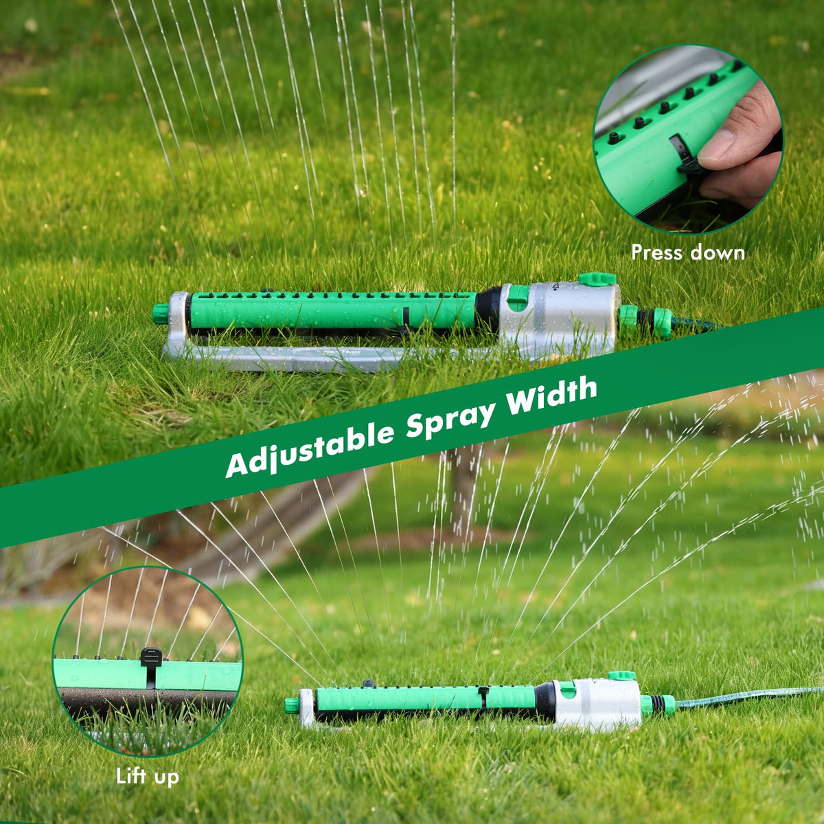 Restmo flow control dial allows precise water volume.