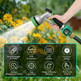 Restmo flow meter modes for flow, consumption, average, and total usage.