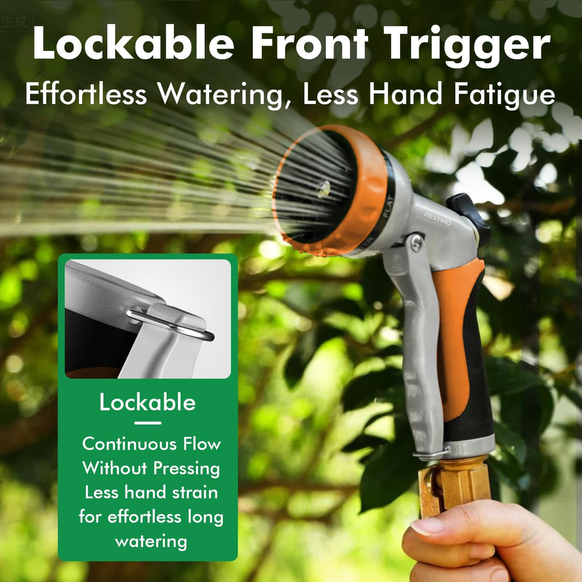 Restmo nozzle-3-4nh-thread ensures easy attachment to standard hoses.
