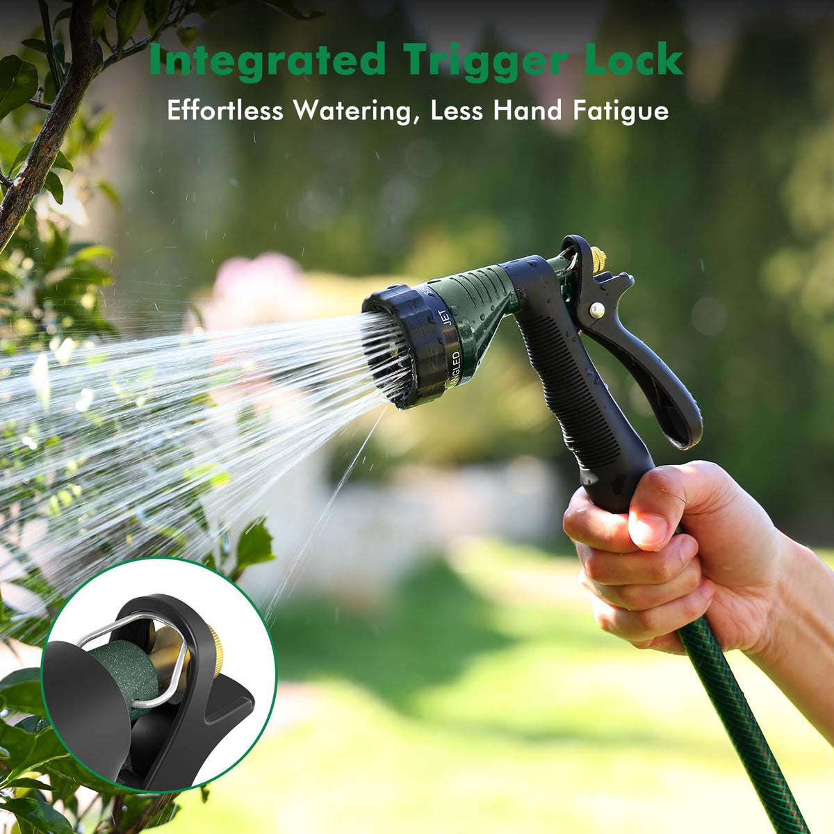 Restmo nozzle ergonomic grip with soft TPR for secure control.