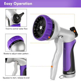 Restmo flow control knob adjusts pressure for plants and cleaning jobs