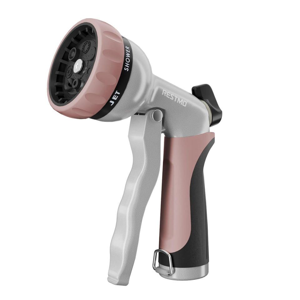 Restmo garden hose nozzle with heavy-duty metal body for long-lasting outdoor use