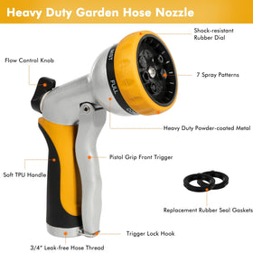 Restmo nozzle-patterns dial for versatile watering, cleaning, and misting tasks.