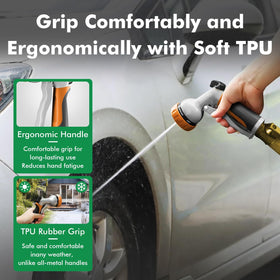 Restmo nozzle-rubber-washer provides leak-free connection on hoses.