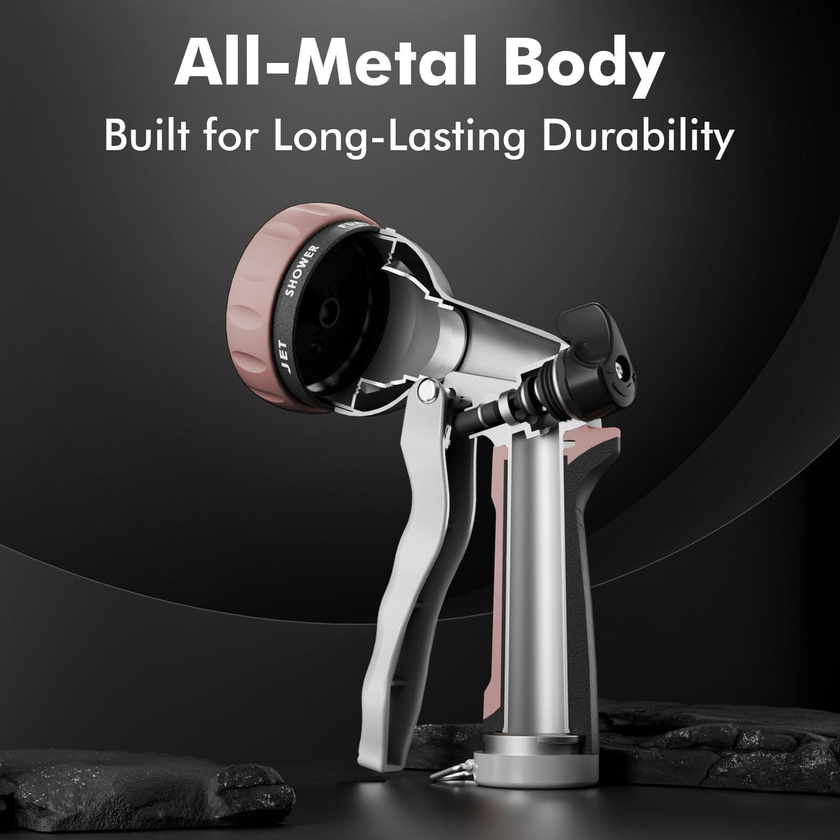 Restmo nozzle with seven pattern sprays for versatile watering and cleaning tasks