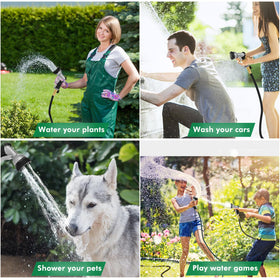 Restmo nozzle ideal for watering plants, cleaning patios, and car washing