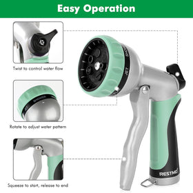 Restmo Garden Nozzle ergonomic non-slip grip reduces fatigue during extended watering.