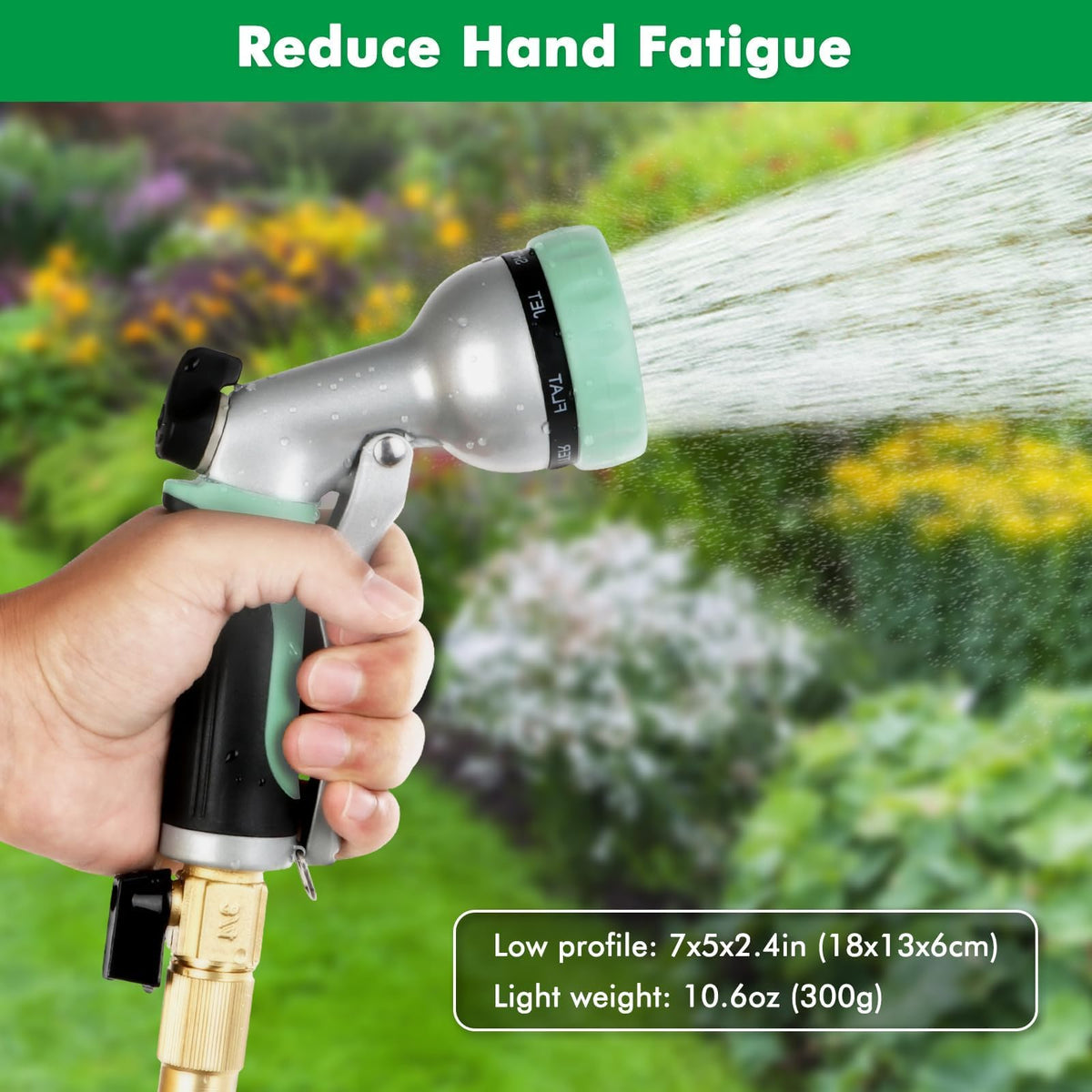 Restmo Garden Nozzle leak-free fit with rubber gaskets prevents drips during use.