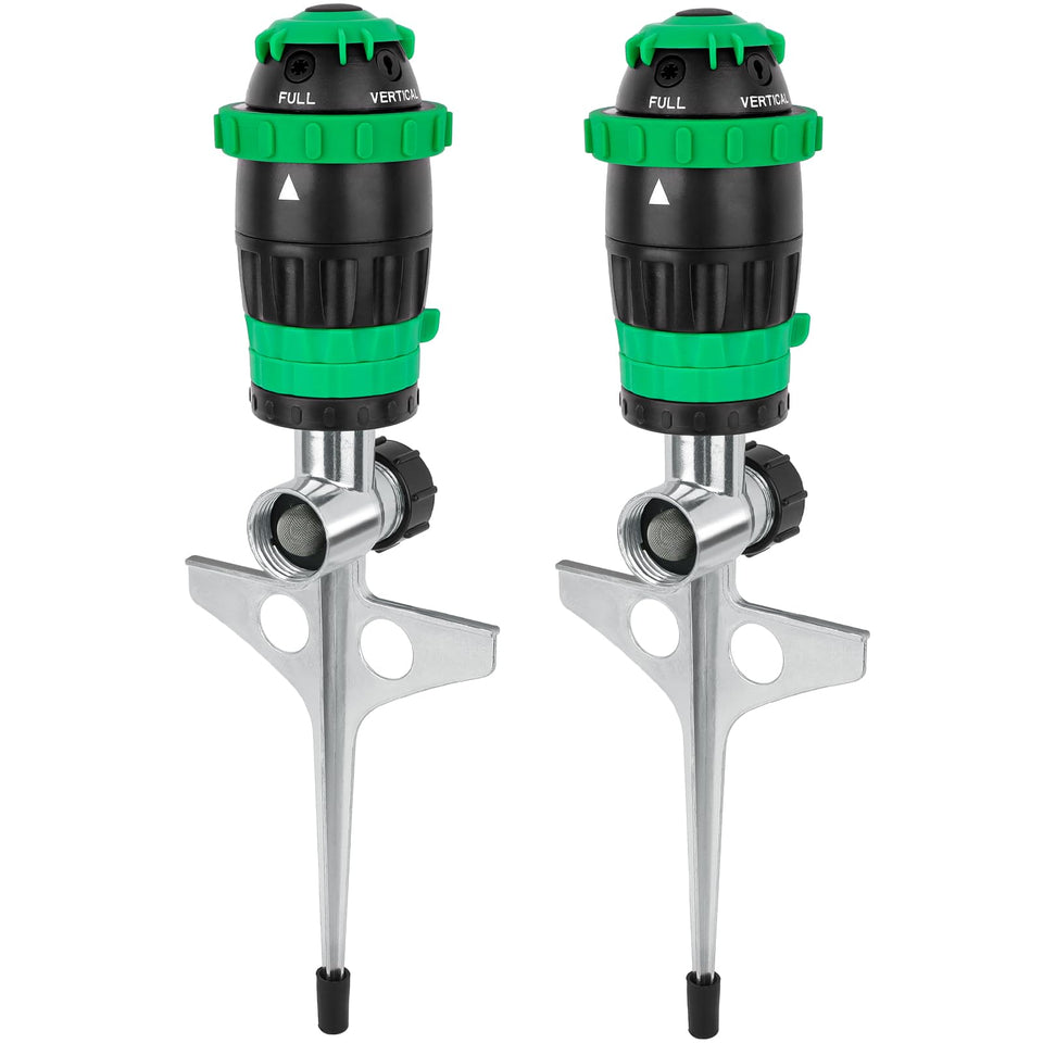Restmo Gear Drive Sprinkler 2-pack ready for efficient lawn watering across large areas.