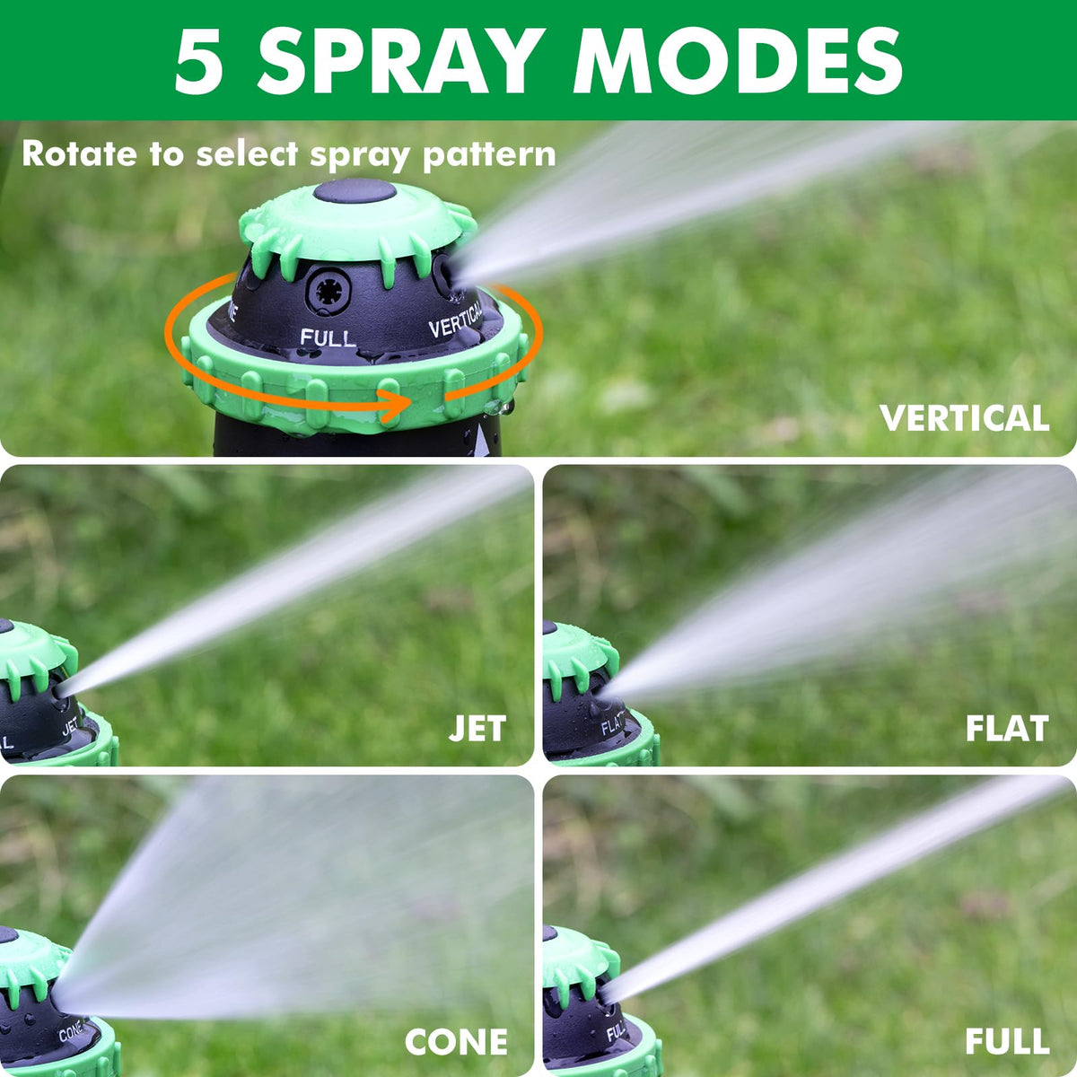 Restmo Gear Drive Sprinkler reaches up to 50 feet for flexible coverage.