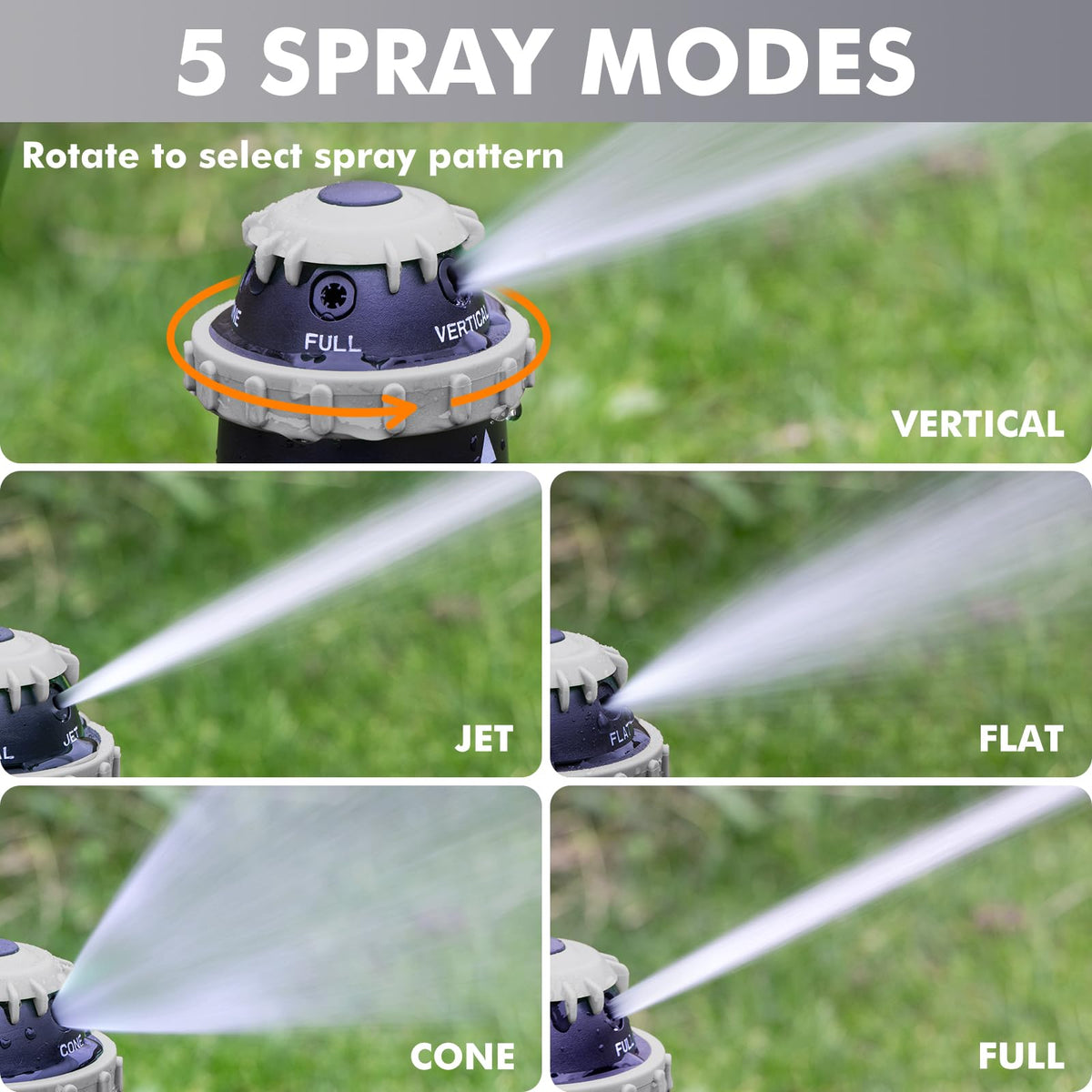 Restmo Gear Drive Sprinkler full pattern covers a complete circle for expansive areas.