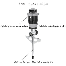Restmo Gear Drive Sprinkler jet pattern delivering a strong spray for quick lawn coverage.