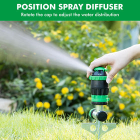 Restmo Gear Drive Sprinkler ideal for lawns, gardens, and flower beds in large yards.
