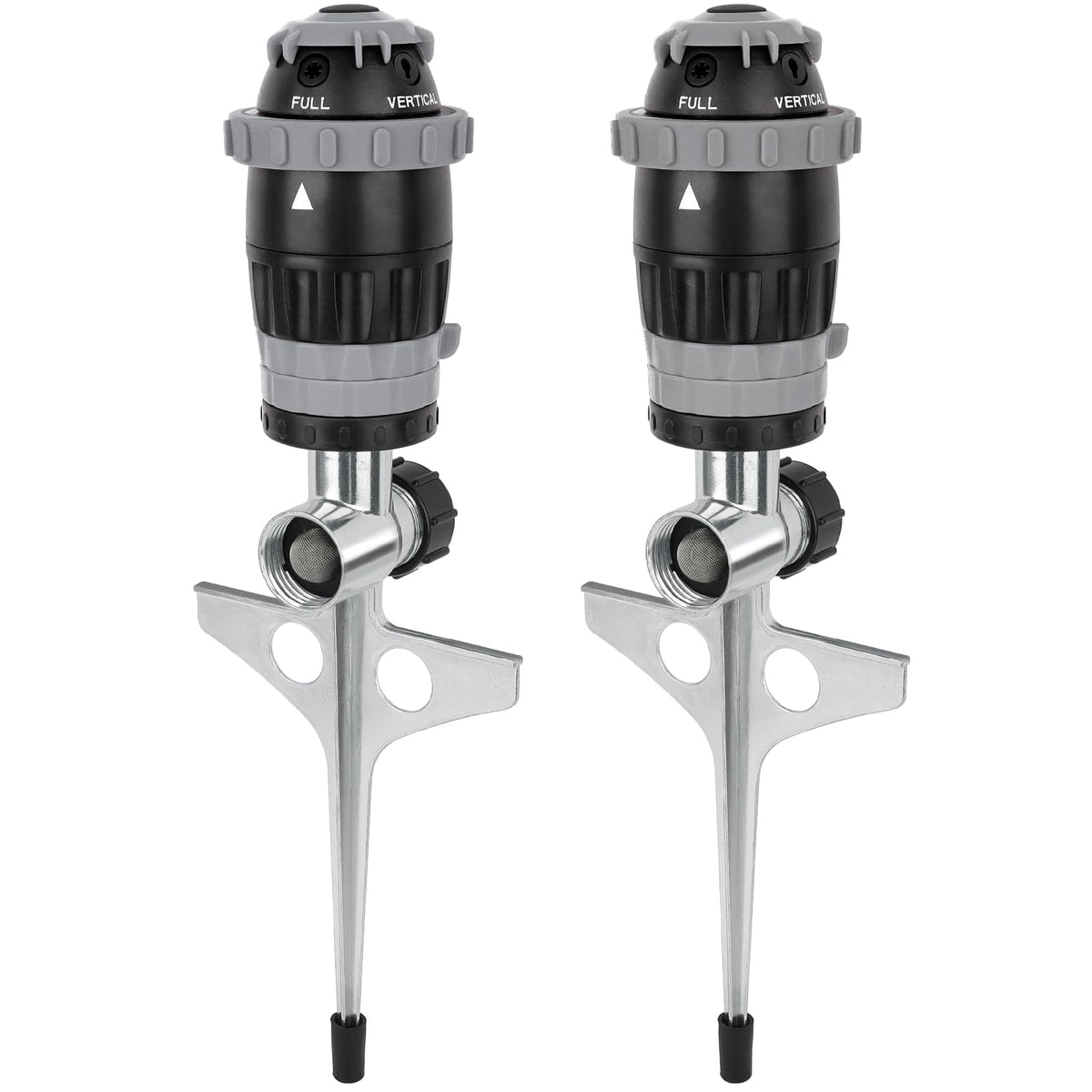 Restmo Gear Drive Sprinkler with metal spike base for stable ground anchoring.