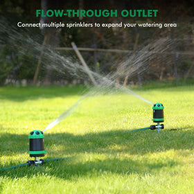 Restmo Gear Drive Sprinkler ideal for flower beds and open lawns.