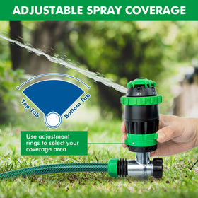 Restmo Gear Drive Sprinkler uses a zinc alloy spike for sturdy installation.