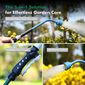 RESTMO gentle full shower spray mimics rainfall for delicate plants and seedlings.