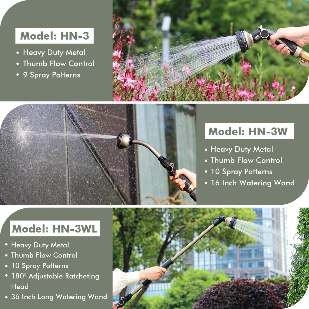 RESTMO ideal for watering hanging baskets and shrubs with adjustable spray