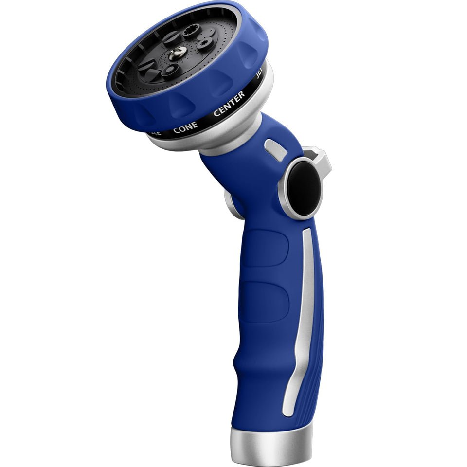 Restmo heavy-duty hose nozzle with metal construction for reliable garden watering.