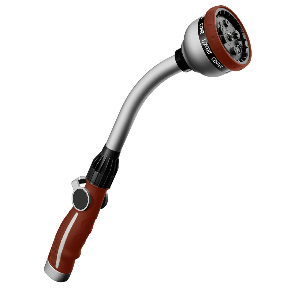 Restmo heavy-duty metal watering wand with 15 inch reach for versatile garden watering.