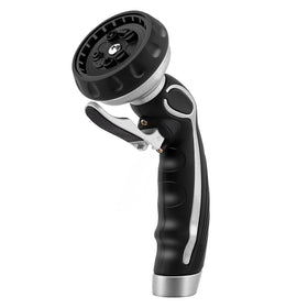 Restmo hose nozzle with front trigger for one-handed control during watering.